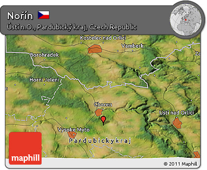 Satellite 3D Map of Nořín