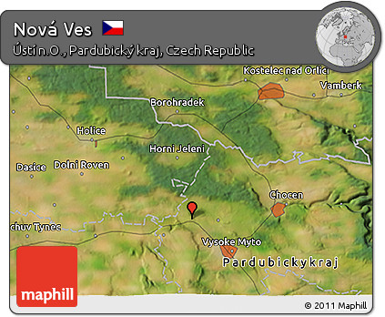 Satellite 3D Map of Nová Ves