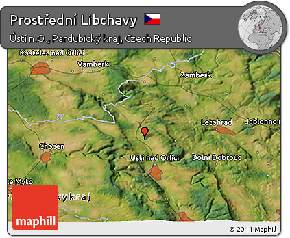 Satellite 3D Map of Prostřední Libchavy