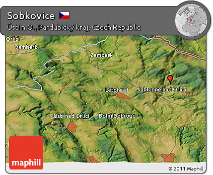 Satellite 3D Map of Sobkovice