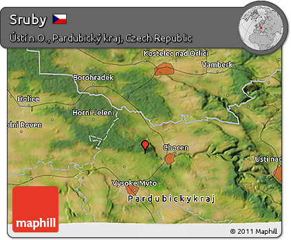 Satellite 3D Map of Sruby