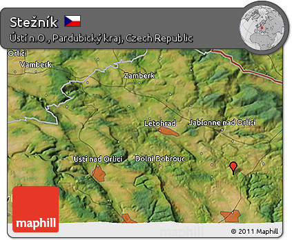 Satellite 3D Map of Stežník