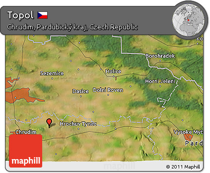Satellite 3D Map of Topol
