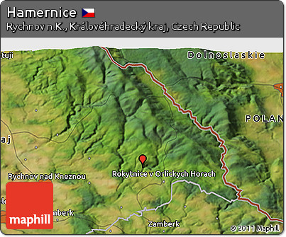 Satellite 3D Map of Hamernice