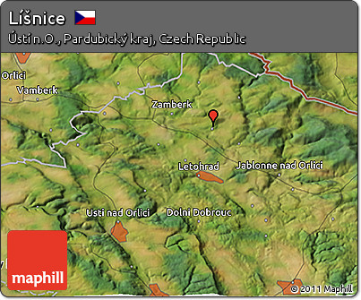 Satellite 3D Map of Líšnice