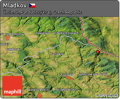 Satellite 3D Map of Mladkov