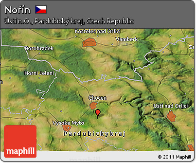 Satellite 3D Map of Nořín