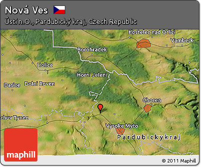 Satellite 3D Map of Nová Ves