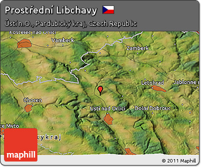 Satellite 3D Map of Prostřední Libchavy
