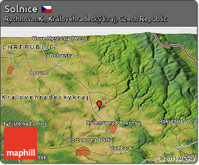 Satellite 3D Map of Solnice
