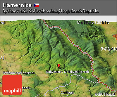 Satellite 3D Map of Hamernice