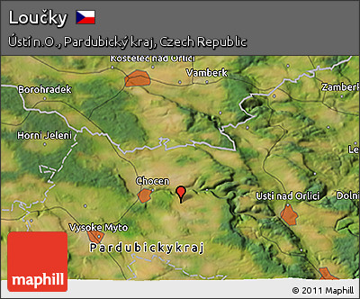 Satellite 3D Map of Loučky