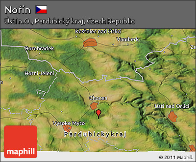 Satellite 3D Map of Nořín