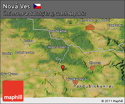 Satellite 3D Map of Nová Ves