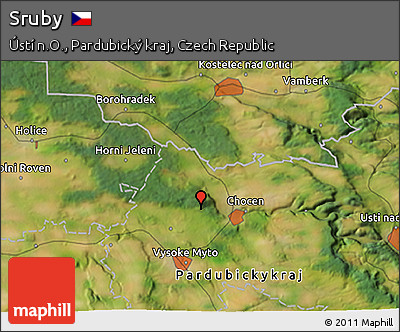 Satellite 3D Map of Sruby