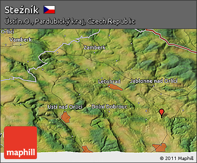 Satellite 3D Map of Stežník