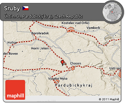 Shaded Relief 3D Map of Sruby