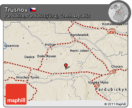 Shaded Relief 3D Map of Trusnov