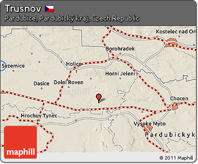 Shaded Relief 3D Map of Trusnov