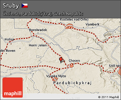 Shaded Relief 3D Map of Sruby