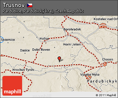 Shaded Relief 3D Map of Trusnov