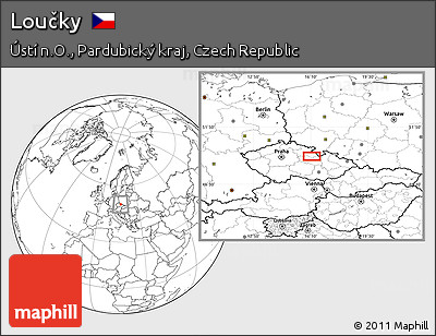 Blank Location Map of Loučky