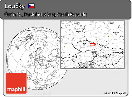 Blank Location Map of Loučky