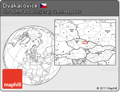 Blank Location Map of Dvakačovice