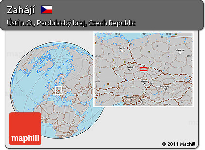 Gray Location Map of Zahájí