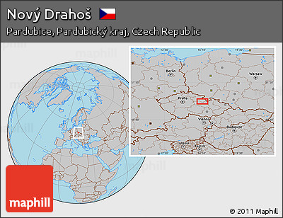 Gray Location Map of Nový Drahoš