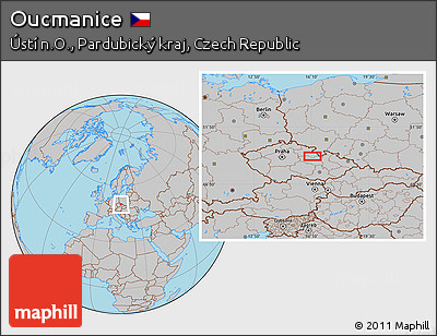 Gray Location Map of Oucmanice