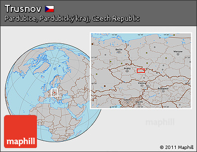 Gray Location Map of Trusnov