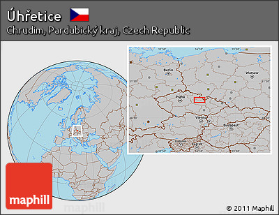 Gray Location Map of Úhřetice