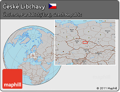 Gray Location Map of České Libchavy