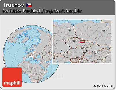 Gray Location Map of Trusnov