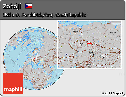 Gray Location Map of Zahájí