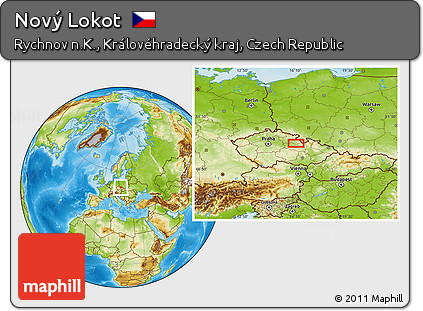 Physical Location Map of Nový Lokot