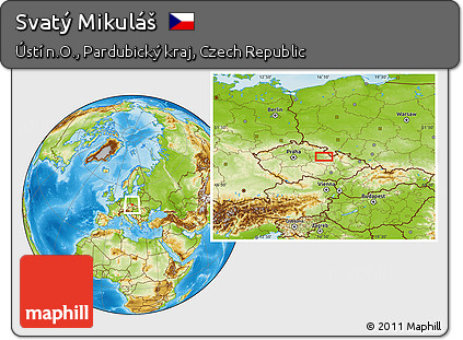 Physical Location Map of Svatý Mikuláš