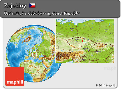 Physical Location Map of Zaječiny
