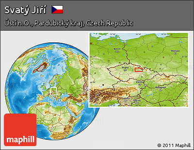 Physical Location Map of Svatý Jiří