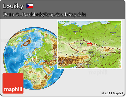 Physical Location Map of Loučky
