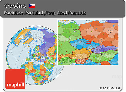 Political Location Map of Opočno