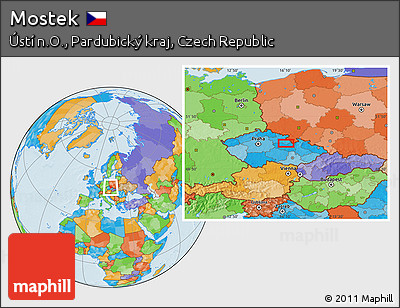 Political Location Map of Mostek
