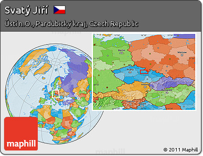 Political Location Map of Svatý Jiří