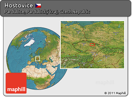 Satellite Location Map of Hostovice