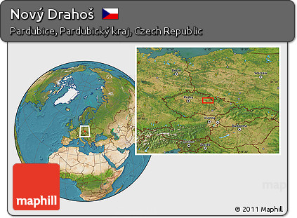 Satellite Location Map of Nový Drahoš