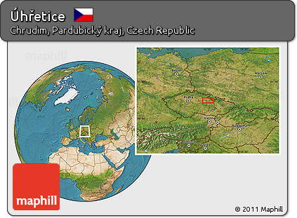 Satellite Location Map of Úhřetice