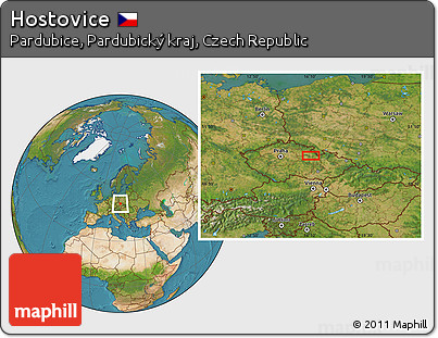 Satellite Location Map of Hostovice