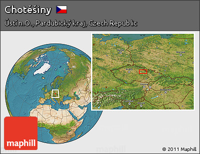 Satellite Location Map of Chotěšiny