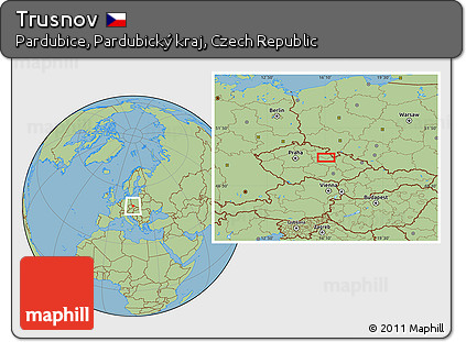 Savanna Style Location Map of Trusnov
